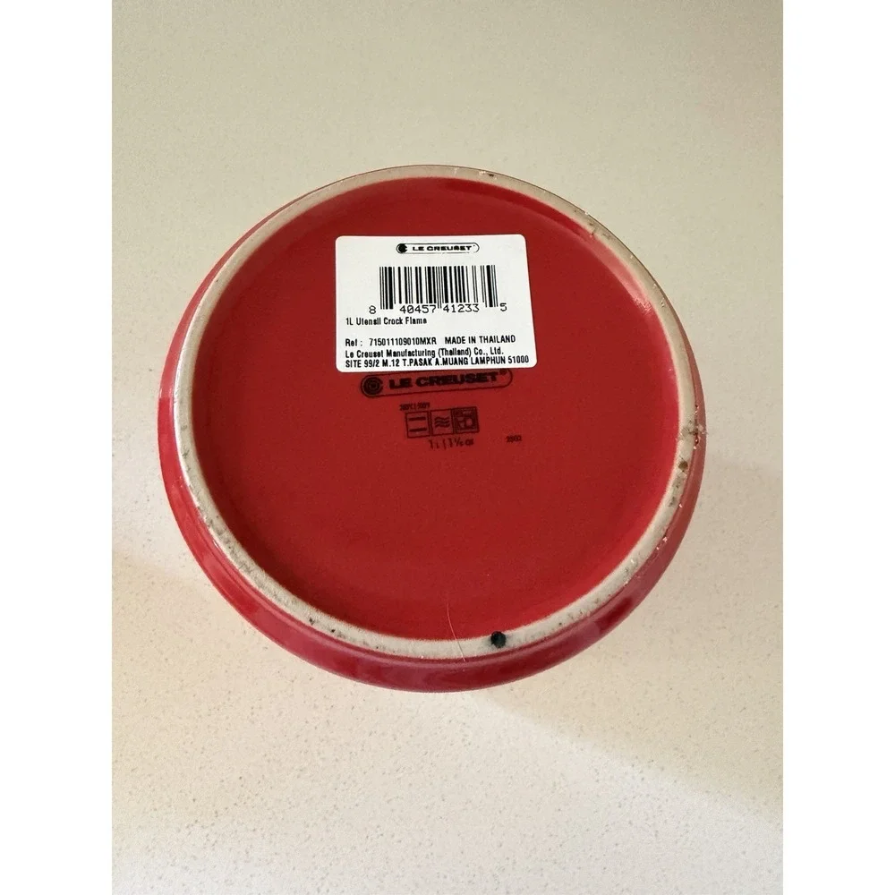 Le Creuset Utensil Crock Flame Orange Stoneware 1 Liter New
